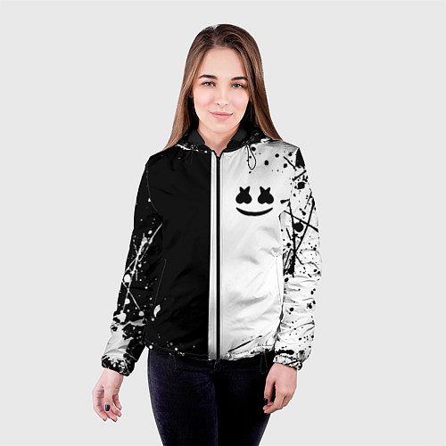 Женская куртка Marshmello краски музыка / 3D-Черный – фото 4