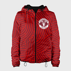 Куртка с капюшоном женская Manchester United отпечатки, цвет: 3D-черный