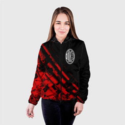 Куртка с капюшоном женская AC Milan sport grunge, цвет: 3D-черный — фото 2