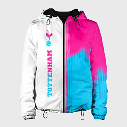 Куртка с капюшоном женская Tottenham neon gradient style по-вертикали, цвет: 3D-черный