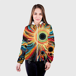 Куртка с капюшоном женская Space abstraction - ai art, цвет: 3D-белый — фото 2