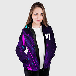 Куртка с капюшоном женская GTA 6 neon gaming, цвет: 3D-черный — фото 2