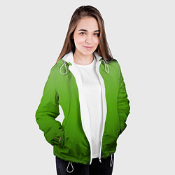 Куртка с капюшоном женская Градиент яблочный зелёный, цвет: 3D-белый — фото 2