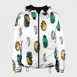 Женская куртка Перья на белом фоне