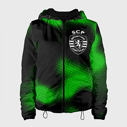 Куртка с капюшоном женская Sporting sport halftone, цвет: 3D-черный