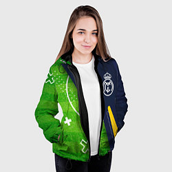 Куртка с капюшоном женская Real Madrid football field, цвет: 3D-черный — фото 2