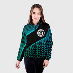 Куртка с капюшоном женская Inter football net, цвет: 3D-черный — фото 2