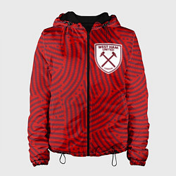 Куртка с капюшоном женская West Ham отпечатки, цвет: 3D-черный