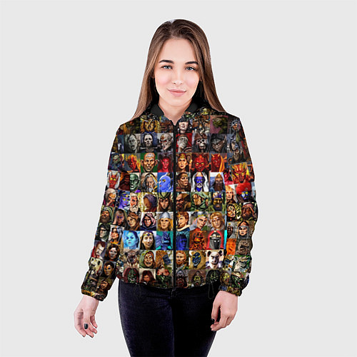 Женская куртка Портреты всех героев / 3D-Черный – фото 4