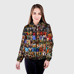 Куртка с капюшоном женская Портреты всех героев, цвет: 3D-черный — фото 2