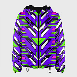 Женская куртка Техно броня фиолетово-зелёная