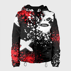 Куртка с капюшоном женская Форд на фоне граффити и брызг красок, цвет: 3D-черный