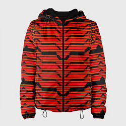 Куртка с капюшоном женская Техно броня красная, цвет: 3D-черный