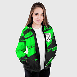 Куртка с капюшоном женская West Ham sport green, цвет: 3D-черный — фото 2
