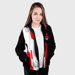 Куртка с капюшоном женская Mitsubishi red uniform, цвет: 3D-черный — фото 2