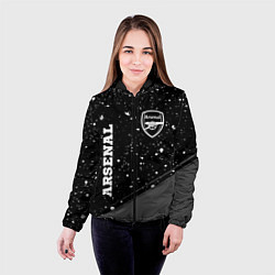 Куртка с капюшоном женская Arsenal sport на темном фоне вертикально, цвет: 3D-черный — фото 2