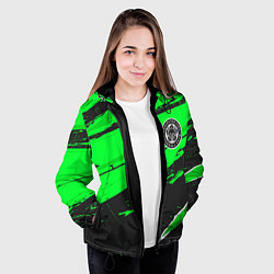 Куртка с капюшоном женская Leicester City sport green, цвет: 3D-черный — фото 2