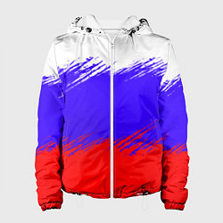 Куртка с капюшоном женская Триколор штрихи, цвет: 3D-белый