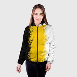 Куртка с капюшоном женская Имперский флаг России штрихи, цвет: 3D-черный — фото 2