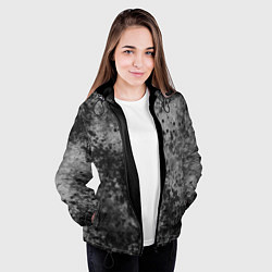 Куртка с капюшоном женская Абстракция - серый пунш, цвет: 3D-черный — фото 2