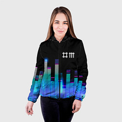Куртка с капюшоном женская Depeche Mode эквалайзер, цвет: 3D-черный — фото 2