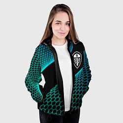 Куртка с капюшоном женская Leeds United football net, цвет: 3D-черный — фото 2