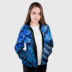 Куртка с капюшоном женская Перья птицы сойка, цвет: 3D-черный — фото 2