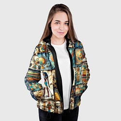 Куртка с капюшоном женская Пэчворк из Египта, цвет: 3D-черный — фото 2