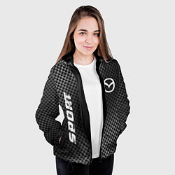 Куртка с капюшоном женская Mazda sport carbon, цвет: 3D-черный — фото 2
