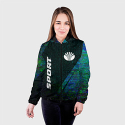 Куртка с капюшоном женская Daewoo sport glitch blue, цвет: 3D-черный — фото 2