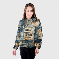 Куртка с капюшоном женская I love Barcelona - пэчворк, цвет: 3D-черный — фото 2