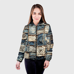 Куртка с капюшоном женская State California - пэчворк, цвет: 3D-черный — фото 2