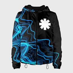 Куртка с капюшоном женская Red Hot Chili Peppers sound wave, цвет: 3D-черный