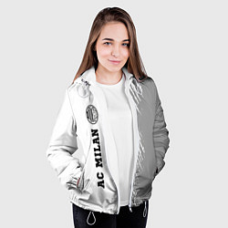Куртка с капюшоном женская AC Milan sport на светлом фоне по-вертикали, цвет: 3D-белый — фото 2
