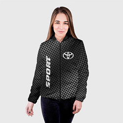 Куртка с капюшоном женская Toyota sport carbon, цвет: 3D-черный — фото 2