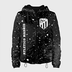 Куртка с капюшоном женская Atletico Madrid sport на темном фоне вертикально, цвет: 3D-черный