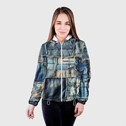 Куртка с капюшоном женская Patchwork denim - vogue, цвет: 3D-белый — фото 2