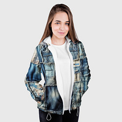 Куртка с капюшоном женская Patchwork denim - vogue, цвет: 3D-белый — фото 2