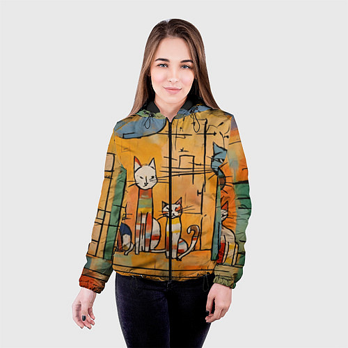Женская куртка Котеечки / 3D-Черный – фото 4