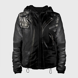 Куртка с капюшоном женская Косуха терминатора чёрная, цвет: 3D-черный