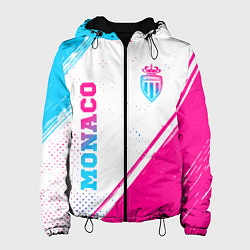 Куртка с капюшоном женская Monaco neon gradient style вертикально, цвет: 3D-черный
