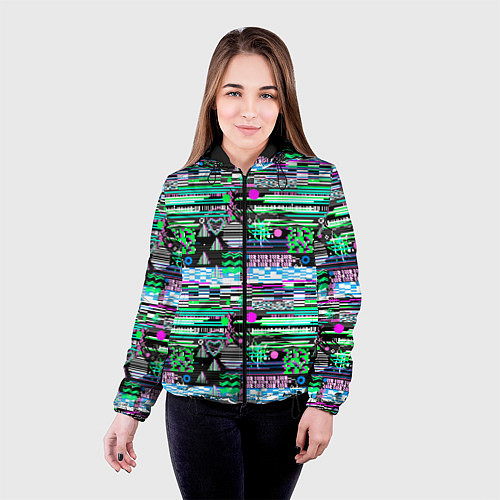 Женская куртка Abstract color pattern / 3D-Черный – фото 4