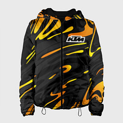 Куртка с капюшоном женская KTM - orange liquid, цвет: 3D-черный