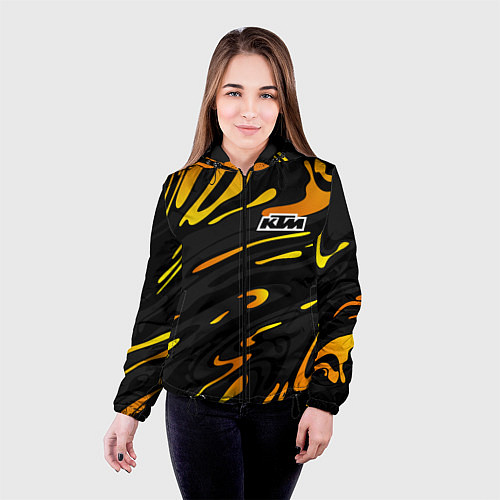 Женская куртка KTM - orange liquid / 3D-Черный – фото 4