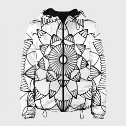 Куртка с капюшоном женская Мандала узор ракушка, цвет: 3D-черный