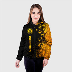 Куртка с капюшоном женская Chelsea - gold gradient по-вертикали, цвет: 3D-черный — фото 2