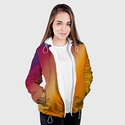 Куртка с капюшоном женская Абстракция солнечный луч, цвет: 3D-белый — фото 2