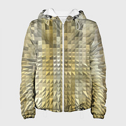 Куртка с капюшоном женская Объемные треугольники текстурированный рельеф, цвет: 3D-белый