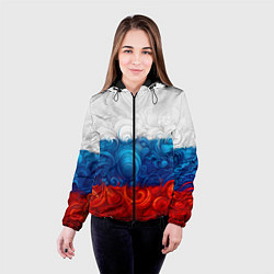 Куртка с капюшоном женская Орнамент триколор, цвет: 3D-черный — фото 2