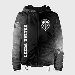 Куртка с капюшоном женская Leeds United sport на темном фоне вертикально, цвет: 3D-черный
